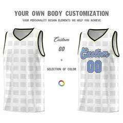 White Black Trailblazer Dot Pattern Basketball Jersey 3