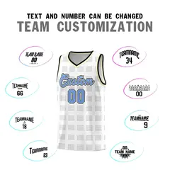 White Black Trailblazer Dot Pattern Basketball Jersey 4