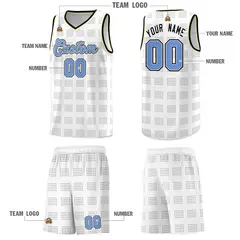 White Black Trailblazer Dot Pattern Basketball Jersey 5
