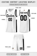 White Black Two-Tone Classic Basketball Jersey 2