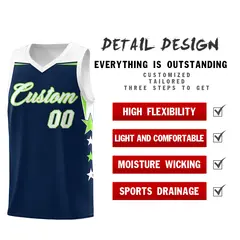 White Black Two Tone Side Star Color Block Basketball Jersey 2