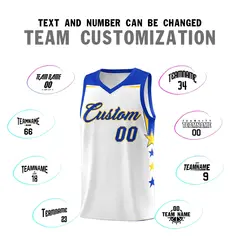 White Black Two Tone Side Star Color Block Basketball Jersey 4