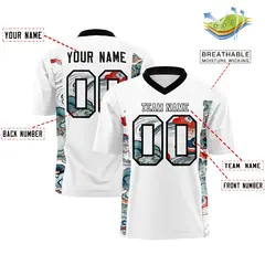 White Black Ukiyo-e Auspicious Clouds Graffiti Football Jersey 2