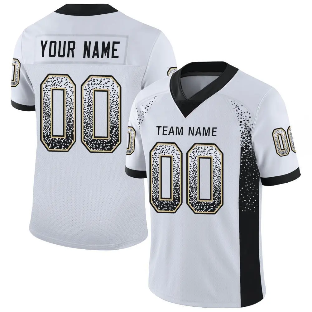 White Black Vegas Gold Drift Fashion Mesh Football Jersey