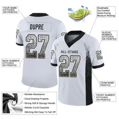 White Black Vegas Gold Drift Fashion Mesh Football Jersey 2