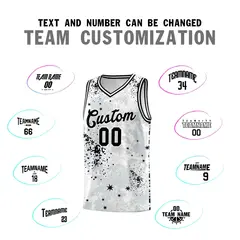 White Black Vice Burst Graffiti Pattern Basketball Jersey 4