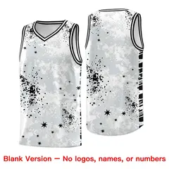 White Black Vice Burst Graffiti Pattern Basketball Jersey 6