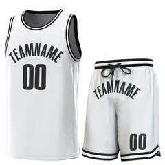 White Black-White Classic Sets Basketball Jersey 1