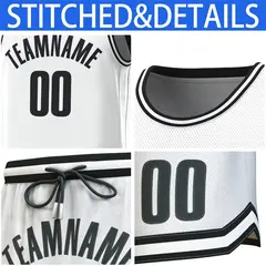 White Black-White Classic Sets Basketball Jersey 6