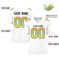White Black-White Gradient Fashion Outdoor Football Jersey 2