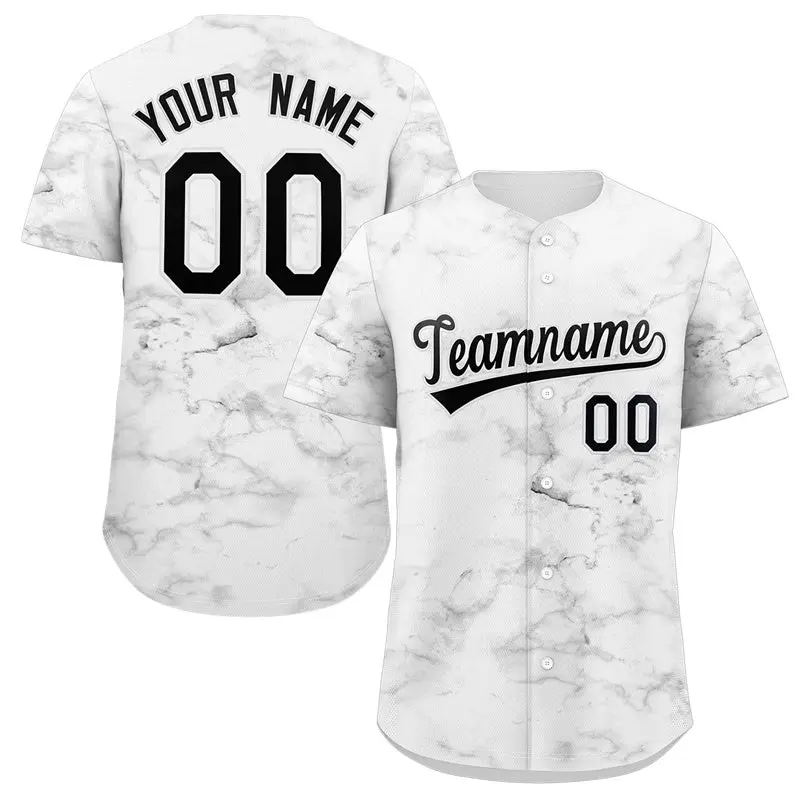 White Black-White Graffiti Authentic Baseball Jersey