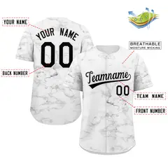 White Black-White Graffiti Authentic Baseball Jersey 2