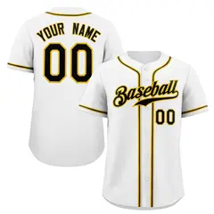 White Black-Yellow Classic Authentic Baseball Jersey 1