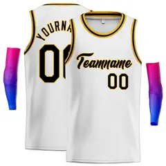 White Black-Yellow Classic Men's Basketball Jersey
