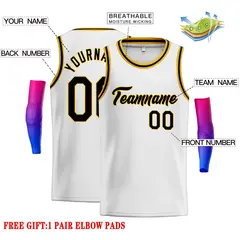 White Black-Yellow Classic Men's Basketball Jersey 2