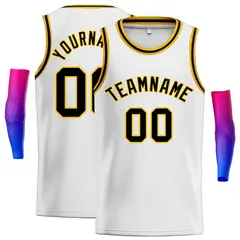 White Black-Yellow Classic Men's Basketball Jersey
