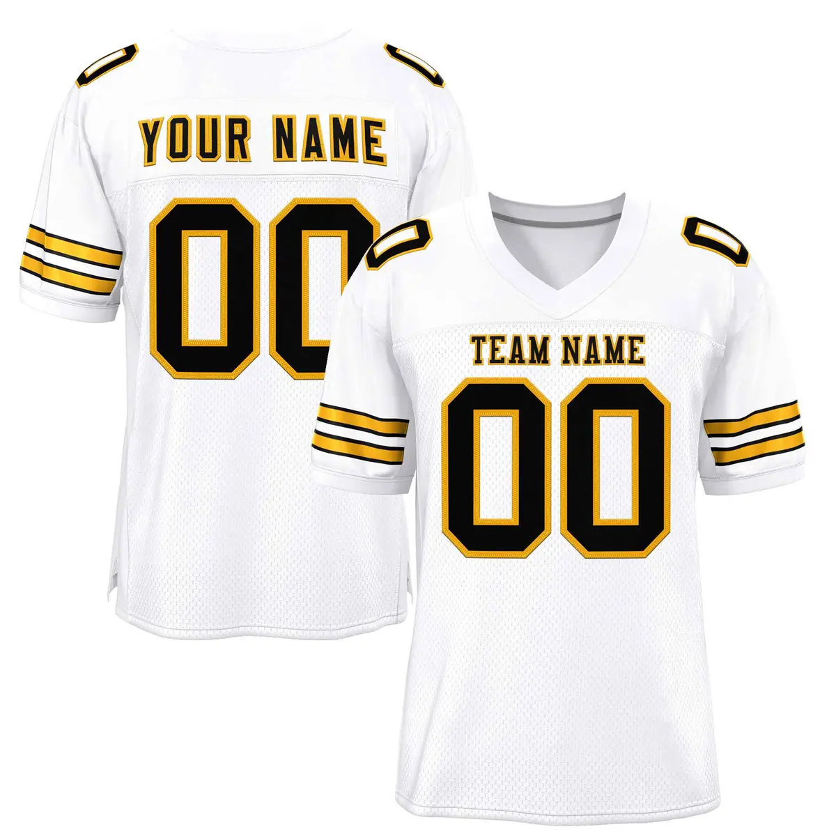 White Black-Yellow Classic Style Authentic Football Jersey