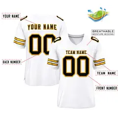 White Black-Yellow Classic Style Authentic Football Jersey 2