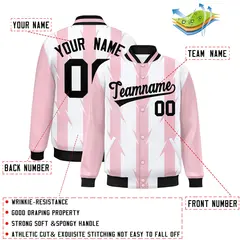 White Blade Pattern Raglan Varsity Letterman Baseball Jacket 2