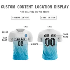 White Blue Athletic Sport Soccer Jersey 2