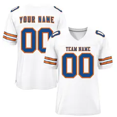 White Blue-Orange Classic Mesh Authentic Football Jersey