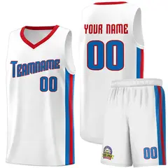 White Blue-Red Classic Basketball Jersey Sports Uniform Sets