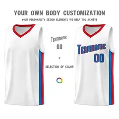 White Blue-Red Classic Basketball Jersey Sports Uniform Sets 3