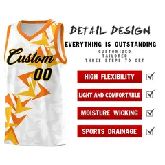White Boomerang Pattern Basketball Jersey 2