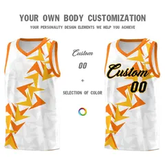 White Boomerang Pattern Basketball Jersey 3
