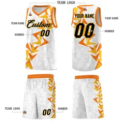 White Boomerang Pattern Basketball Jersey 5