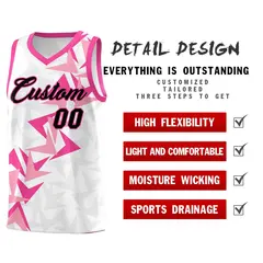 White Boomerang Pattern Basketball Jersey 2