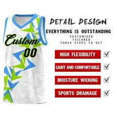 White Boomerang Pattern Basketball Jersey 2
