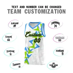 White Boomerang Pattern Basketball Jersey 4