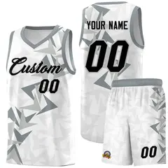 White Boomerang Pattern Basketball Jersey
