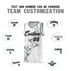 White Boomerang Pattern Basketball Jersey 4
