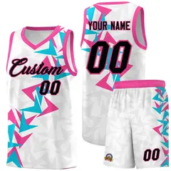 White Boomerang Pattern Basketball Jersey