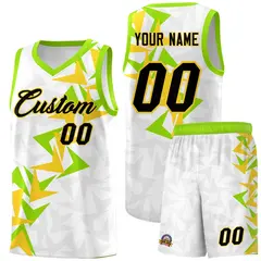 White Boomerang Pattern Basketball Jersey