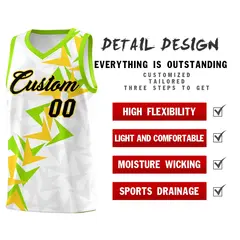 White Boomerang Pattern Basketball Jersey 2