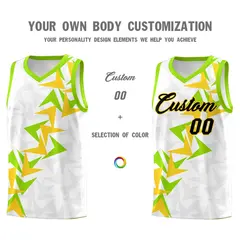 White Boomerang Pattern Basketball Jersey 3