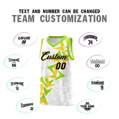 White Boomerang Pattern Basketball Jersey 4