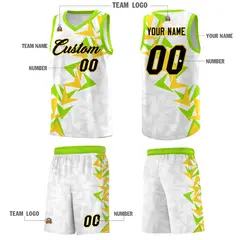 White Boomerang Pattern Basketball Jersey 5