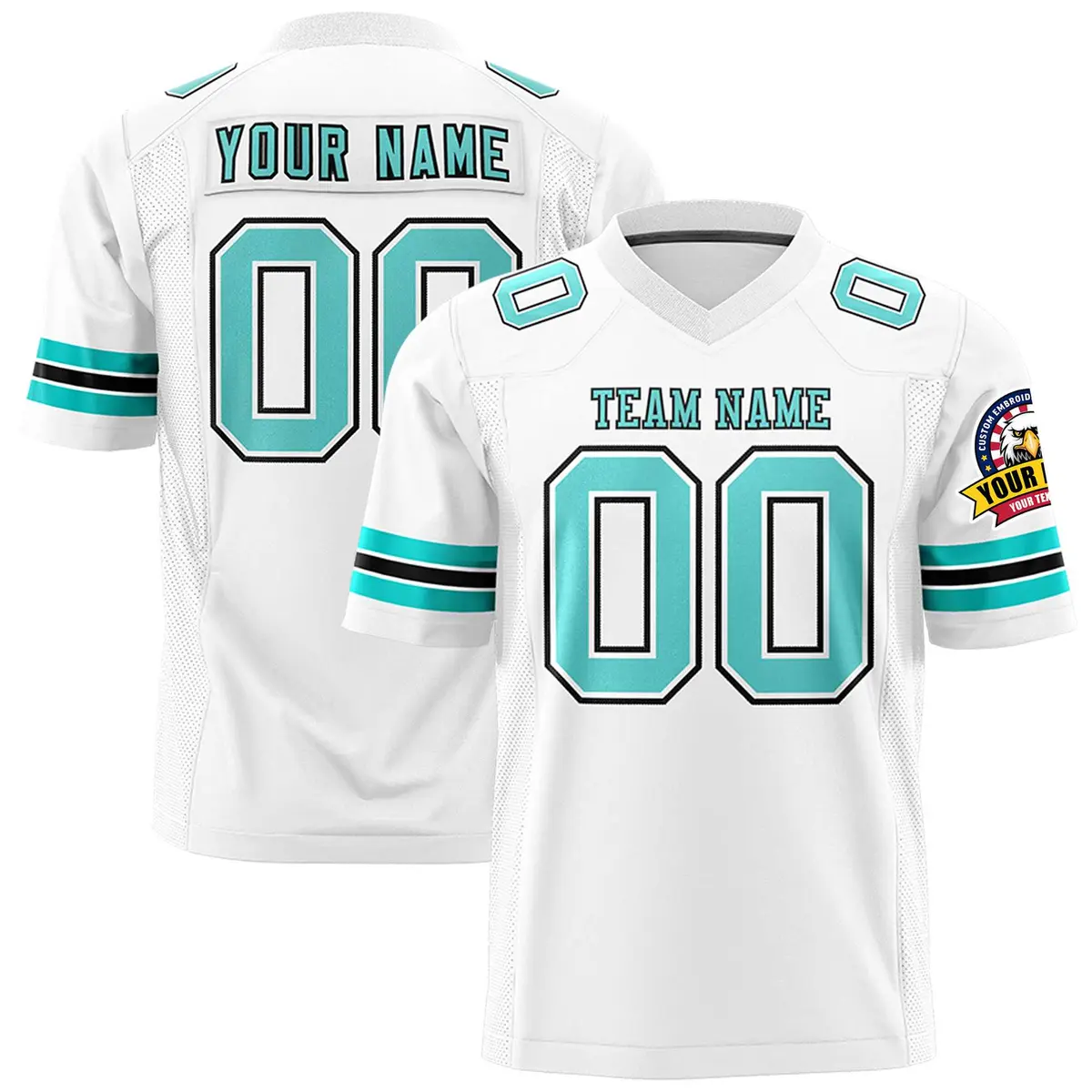 White Bright Green-Black Classic Authentic Football Jersey