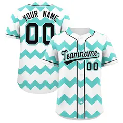 White Bright Green Black Ripple Authentic Baseball Jersey 1