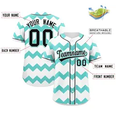 White Bright Green Black Ripple Authentic Baseball Jersey 2