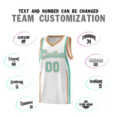 White Bright Green Buckskin Brown Ribbon Pattern Basketball Kit 4