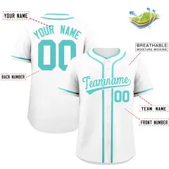 White Bright Green Classic Authentic Baseball Jersey 2