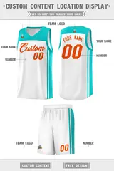 White Bright Green Classic Sets Basketball Jersey 5