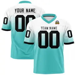 White Bright Green Gradient Football Jersey 1
