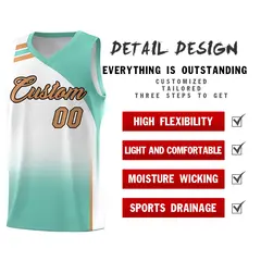 White Bright Green Gradient Sports Uniform Basketball Jersey 2