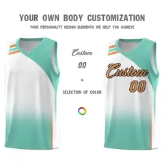 White Bright Green Gradient Sports Uniform Basketball Jersey 3